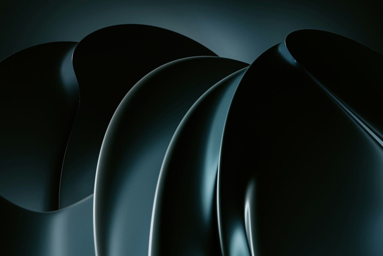 Smooth dark forms nesting into a closed shape